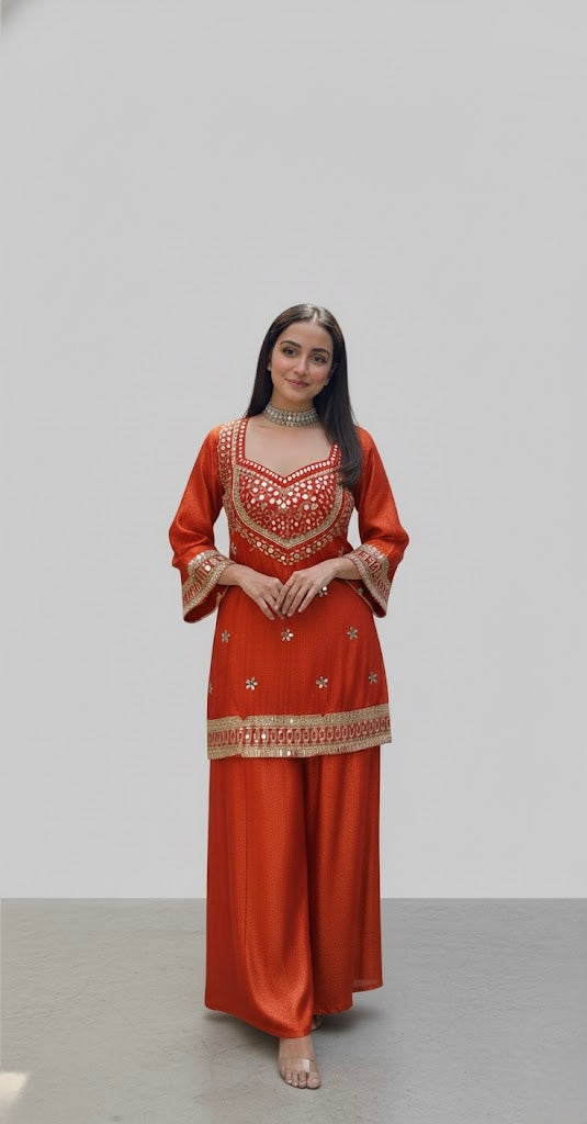 Ziba Mirror Embroidered Suit